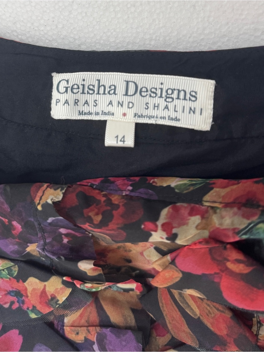 Anthropologie Floral Layered Ruffle Midi Skirt - Black Multi - Picture 3 of 4
